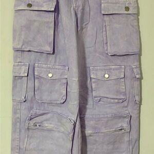 Fashion Nova Purple Cargo Pants Utility Style